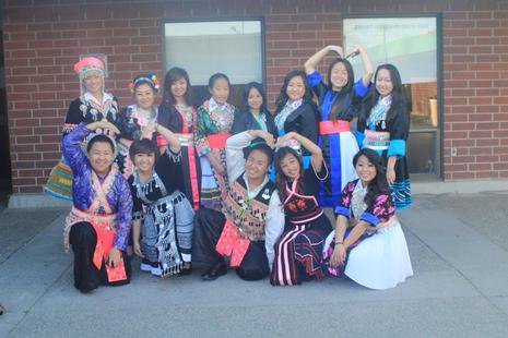 group of students posing outside